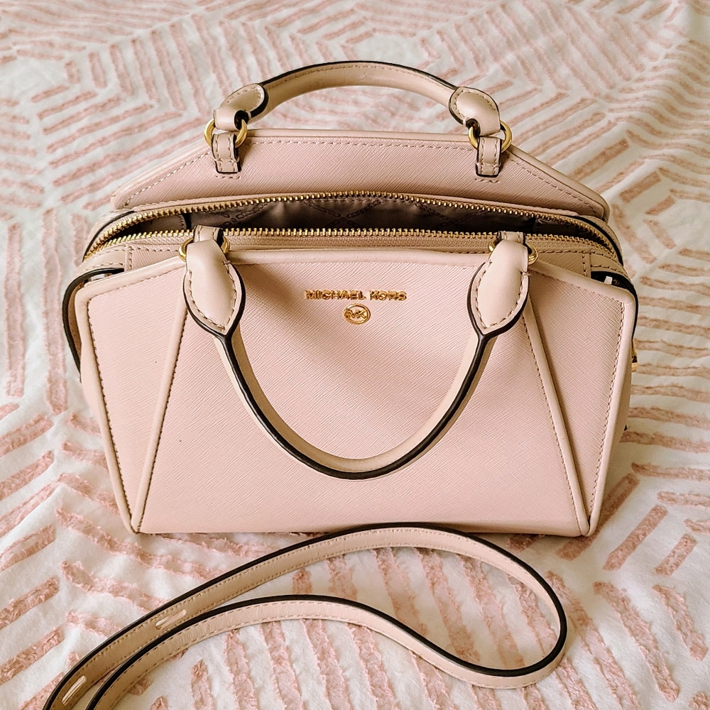 MICHAEL KORS Cleo Small Saffiano Leather Satchel
